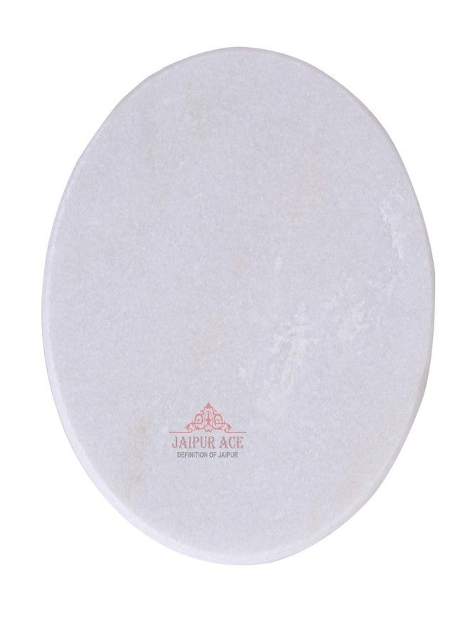 JAIPUR ACE aipur Ace White Marble Chakla Belan Set 10 Inch | Roti Chapati Maker with Wooden Belan | Smooth Rolling Board for Kitchen | Heavy Duty Stone Chakla for Daily Cooking - Image 3