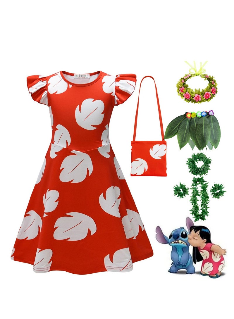 Y&D LiloandStitch Costume Dress Outfits With Accessories Dress Up Set Family Birthday Cosplay Party - Image 1