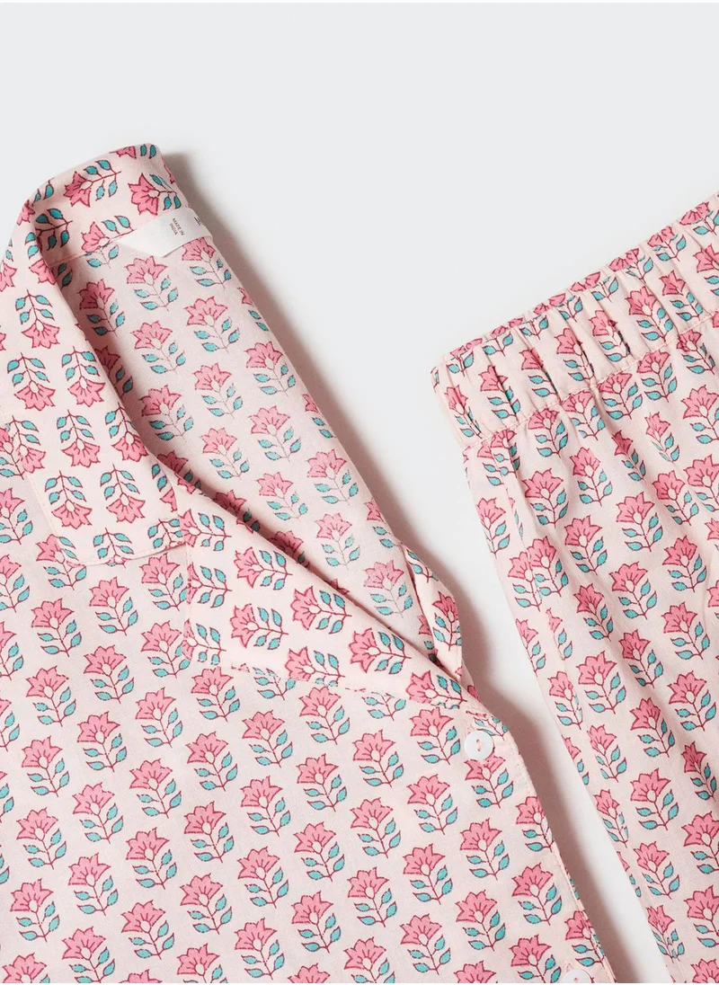 MANGO Youth Printed Top & Bottom Set