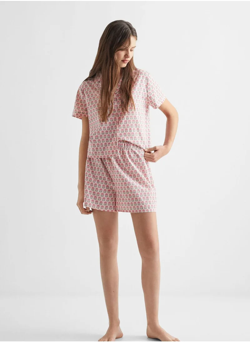MANGO Youth Printed Top & Bottom Set