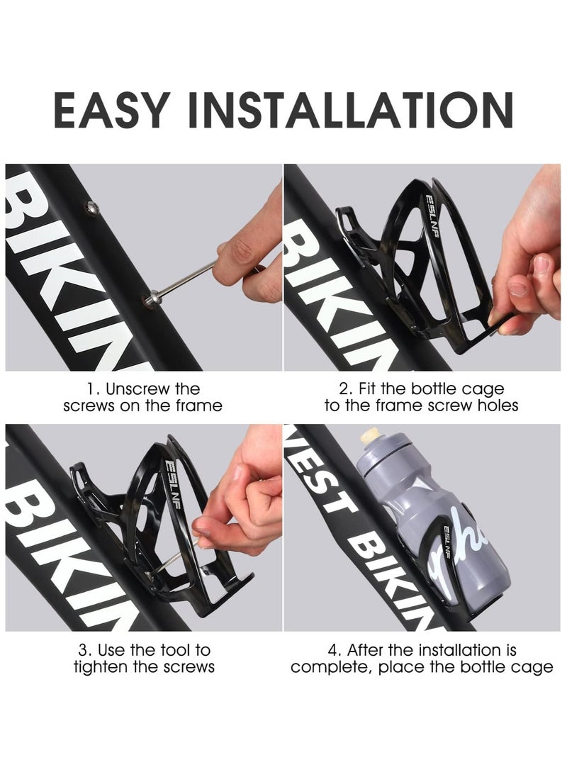 ESLNF Bike Water Bottle Holder,Durable Ultralight Plastic Water Drink Holder Rack, Black  - Image 4