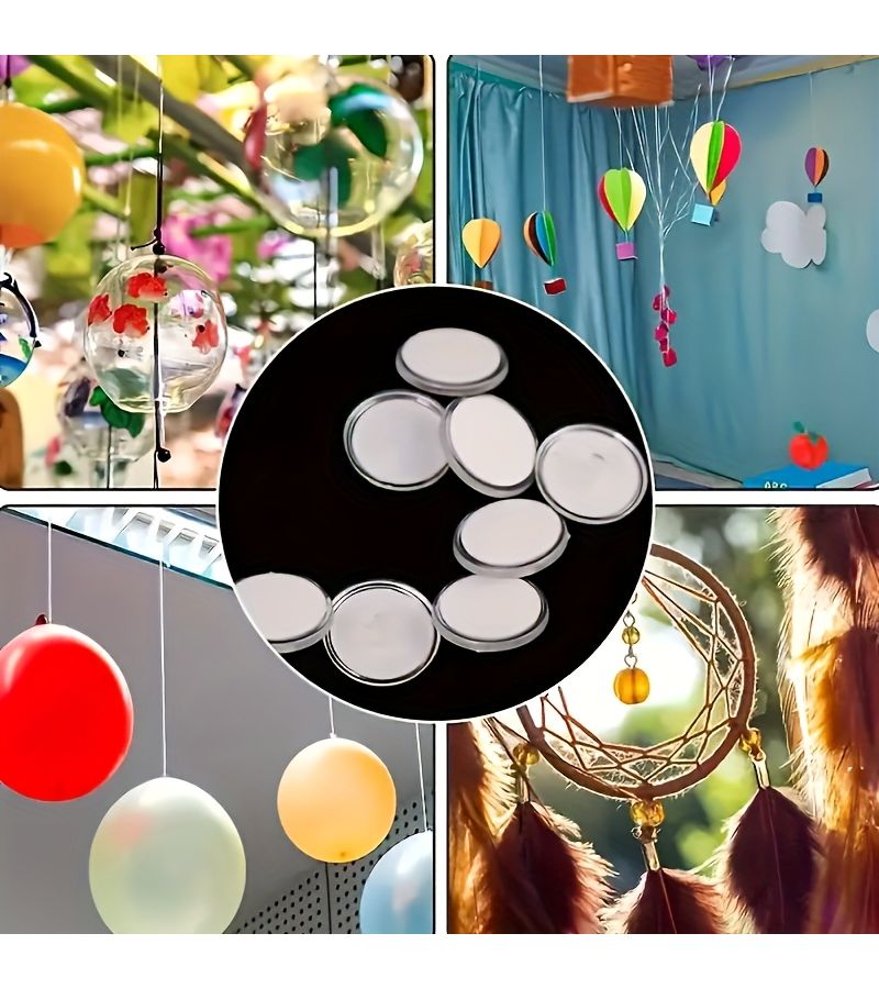 99pcs Transparent Self Adhesive Mini Ceiling Hooks Damage Free Easy To Install For DIY Decor Party Christmas Banners Holiday Decorations Utility Hooks - Image 1