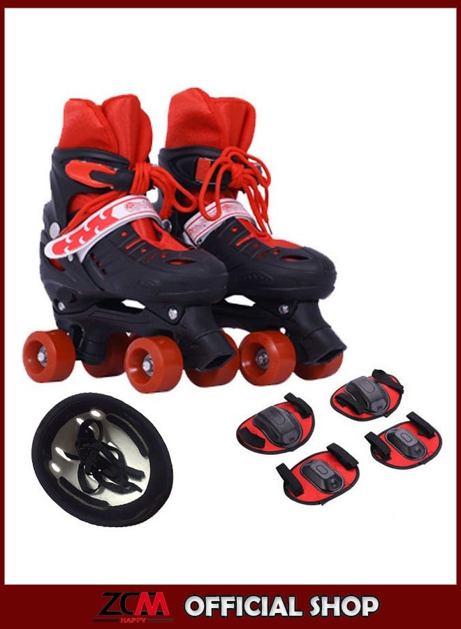 ZCM-HAPPY Kids Unisex Four Wheel Roller Skating Shoes - Image 1