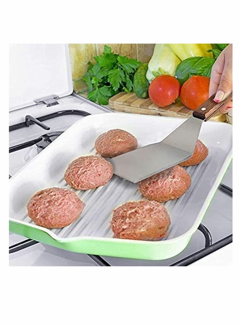 NIBEMINENT Metal Spatula with Beveled Edges Stainless Steel cooking Spoon Heavy Duty Turner for Skillets Griddles Grills Great Pancake Flipper Fish Eggs Burgers Omelet More - Image 5