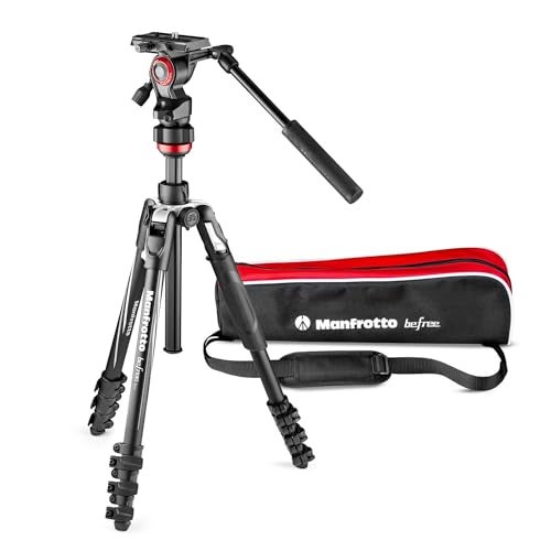 Manfrotto Befree Live, Travel Video Tripod with Video Camera Head and Lever Closure, Aluminum Tripod for DSLR, Mirrorless, Reflex Cameras and Video Cameras, Camera and Video Accessories - Image 1