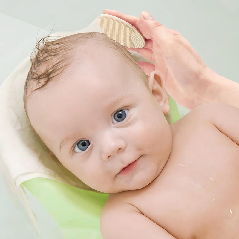 PandaEar 3 Pack Baby Brush and Comb Set Newborn, Silicone Cradle Cap Brush for Babies, Soft Newborn Hair Brush with Soft Goat Bristles, Wooden Toddler Comb Hairbrush Set for Boys and Girls - Image 5