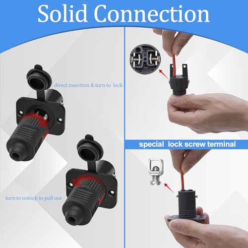 Moestoont 40A Trolling Motor Plug & Receptacle 12VBRS2 for 2 Wire 12V/24V/36V Charging/Downrigger/Trolling System - Image 4