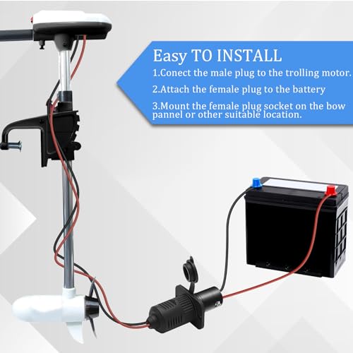 Moestoont 40A Trolling Motor Plug & Receptacle 12VBRS2 for 2 Wire 12V/24V/36V Charging/Downrigger/Trolling System - Image 2