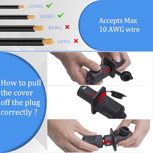 Moestoont 40A Trolling Motor Plug & Receptacle 12VBRS2 for 2 Wire 12V/24V/36V Charging/Downrigger/Trolling System - Image 5
