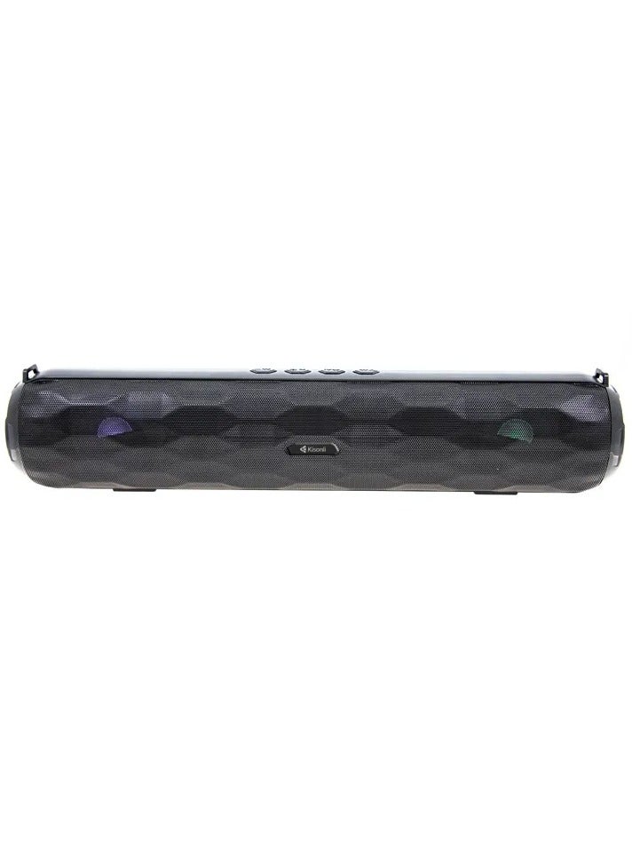 Kisonli LED-908 BLUETOOTH Music Speaker - Stereo HI Sound, LED Light, 1200mAh Battery, AUX & TF/U Disk Playback-BLACK - Image 2