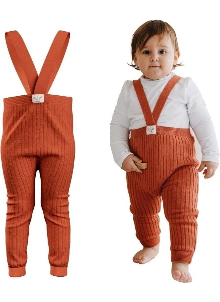 Mama Yoyo Organic Knitted Baby Tights with Strap - Tile