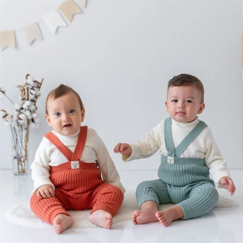 Mama Yoyo Organic Knitted Baby Tights with Strap - Tile