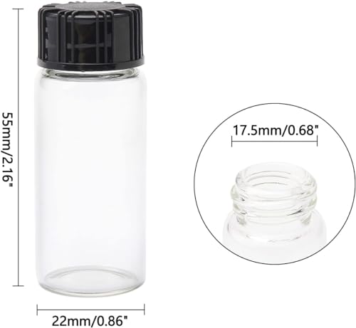 Newzoll 50Pcs Clear Glass Bottles, 10ml 1/3 Oz Liquid Sample Collection Glass Bottles, Small Glass Vials with Screwcap, Mini Glass Bottles With Lids for Liquids - Image 2