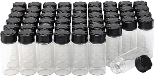 Newzoll 50Pcs Clear Glass Bottles, 10ml 1/3 Oz Liquid Sample Collection Glass Bottles, Small Glass Vials with Screwcap, Mini Glass Bottles With Lids for Liquids - Image 1