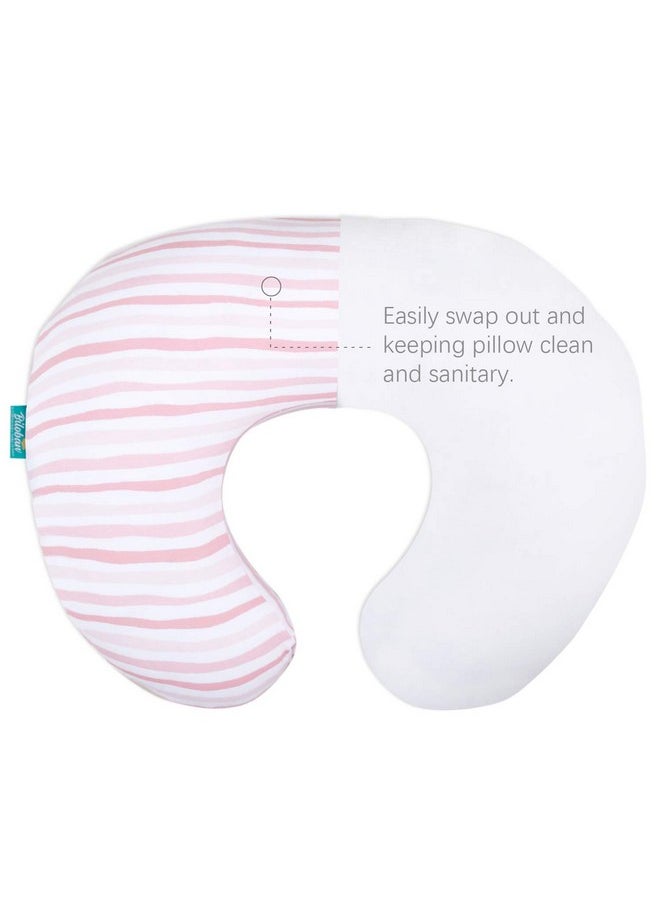 Biloban - Biloban Nursing Pillow Cover 2 Pack for Boppy Pillow 100% Stretchy Cotton Large Zipper Super Soft & Breathable Infant Support Breastfeeding Cover for Moms or Little Girl Gifts - Image 1