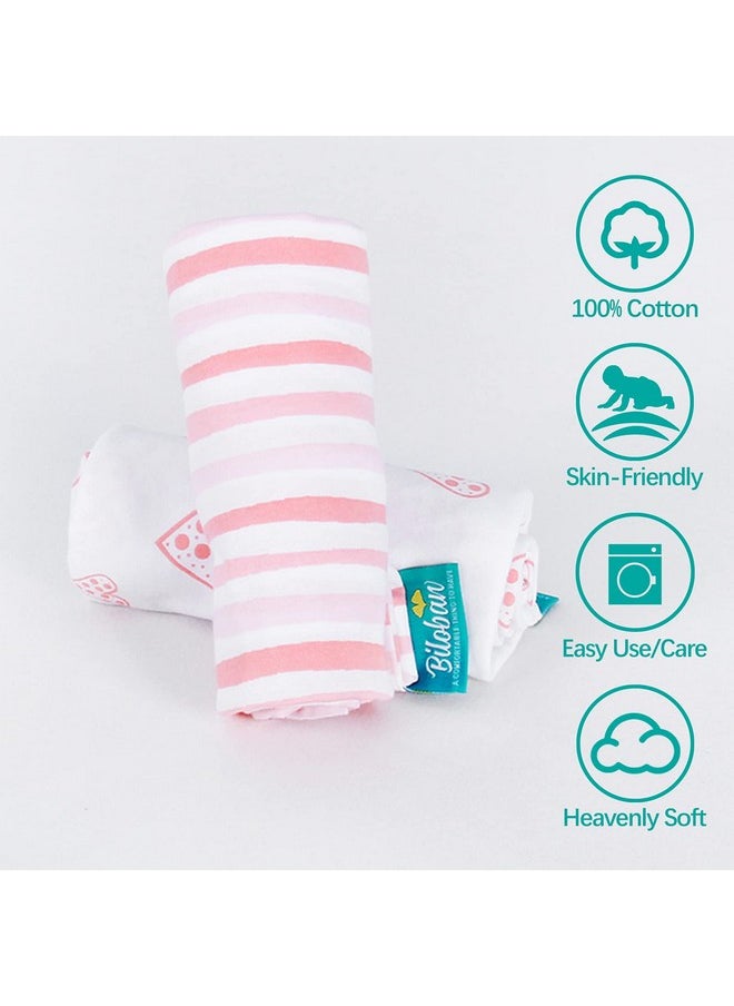 Biloban - Biloban Nursing Pillow Cover 2 Pack for Boppy Pillow 100% Stretchy Cotton Large Zipper Super Soft & Breathable Infant Support Breastfeeding Cover for Moms or Little Girl Gifts - Image 1