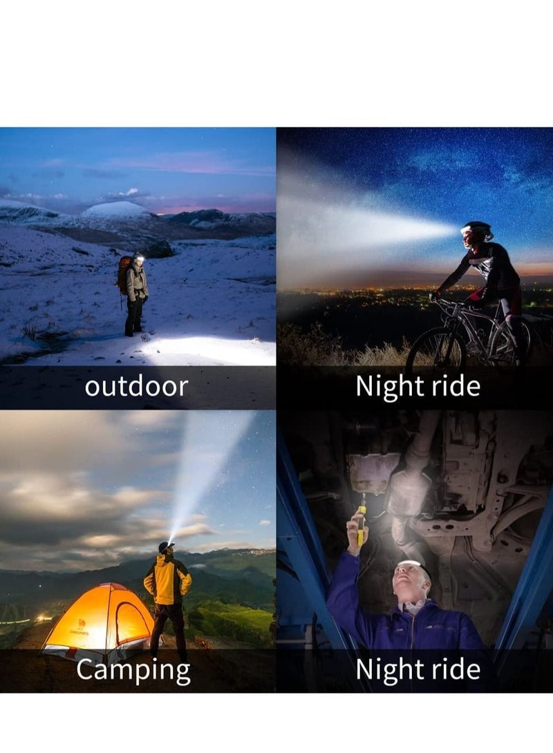 إلترازون LED Headlamp with All Perspectives Induction 230° Illumination, 350 Lumens, Weatherproof Type C Rechargeable Head Lamp for Running Camping Hiking Fishing, Sensor Outdoor Headlight - Image 3