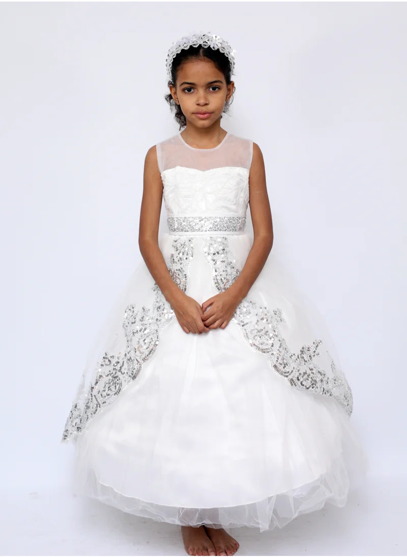 دىدانيالا Rose Princess White Color Party Dress