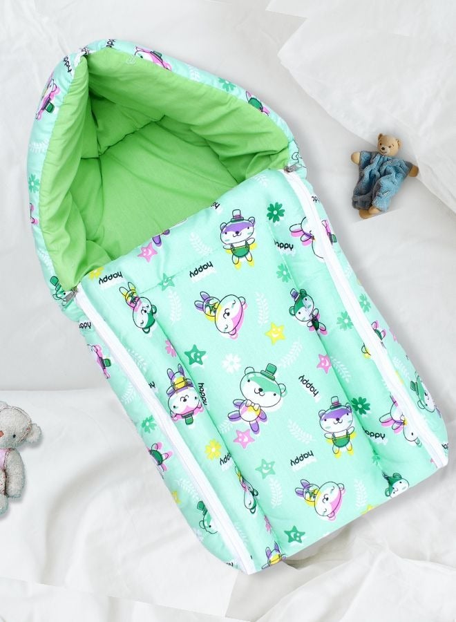 Superminis Multicolor Nursery Print Cotton Baby Sleeping Bag Bedding Set, Foldabale Mattress, for Newborn to Toddlers - Image 3