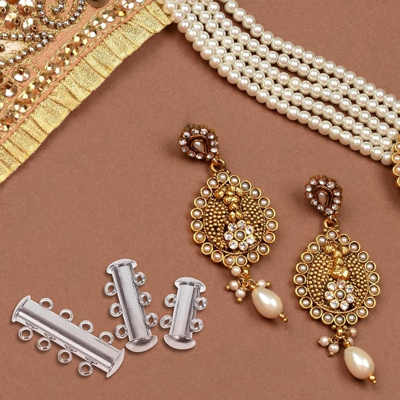 Stainless Steel Multi Strand Necklace Clasps 3pcs Set For DIY Jewelry Connectors - Image 3