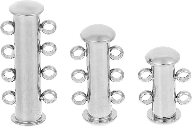 Stainless Steel Multi Strand Necklace Clasps 3pcs Set For DIY Jewelry Connectors - Image 1