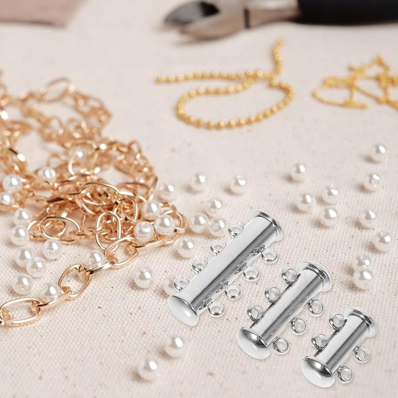 Stainless Steel Multi Strand Necklace Clasps 3pcs Set For DIY Jewelry Connectors - Image 5
