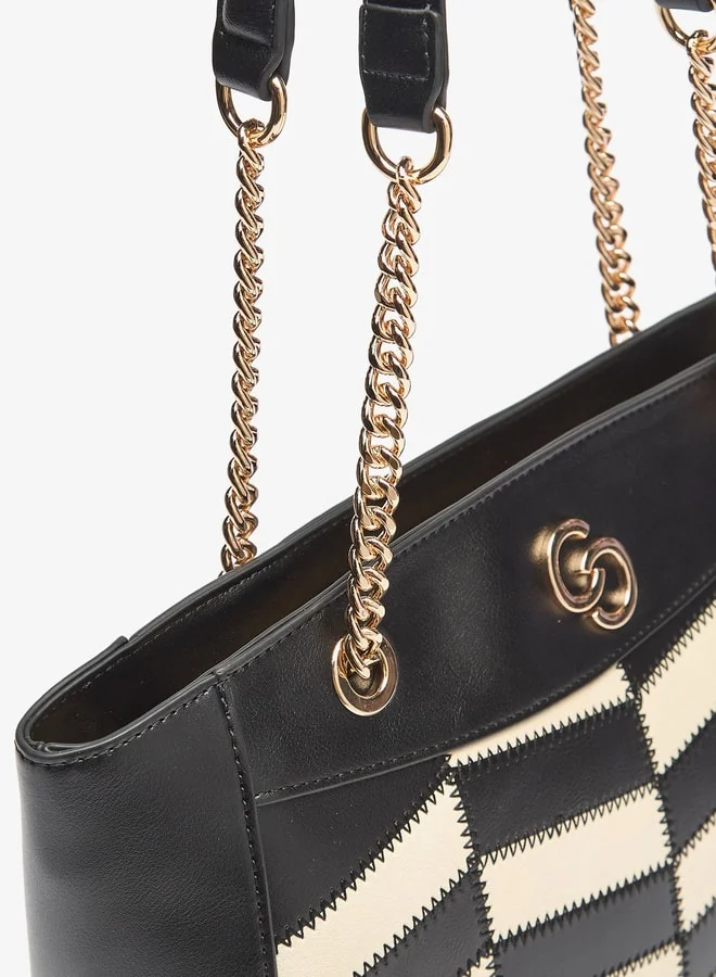 Celeste Women's Textured Tote Bag with Double Handles and Zip Closure