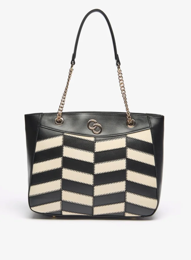 Celeste Women's Textured Tote Bag with Double Handles and Zip Closure