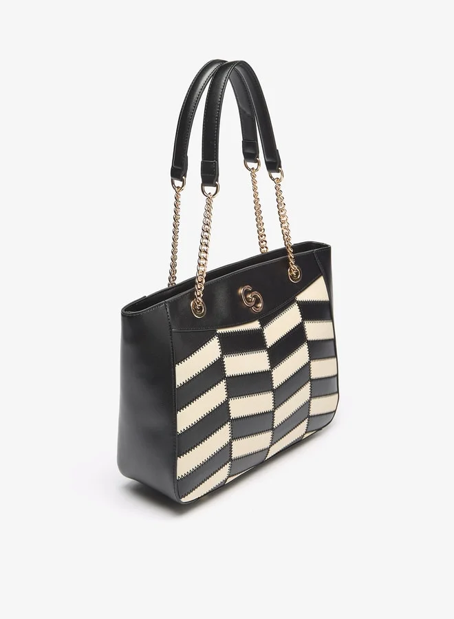 Celeste Women's Textured Tote Bag with Double Handles and Zip Closure