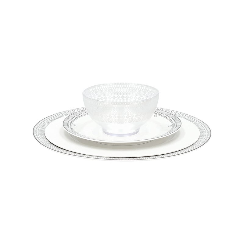 لا ميسا طقم عشاء بورسلان من لا ميسا باللون الأبيض 16 قطعة - Image 3