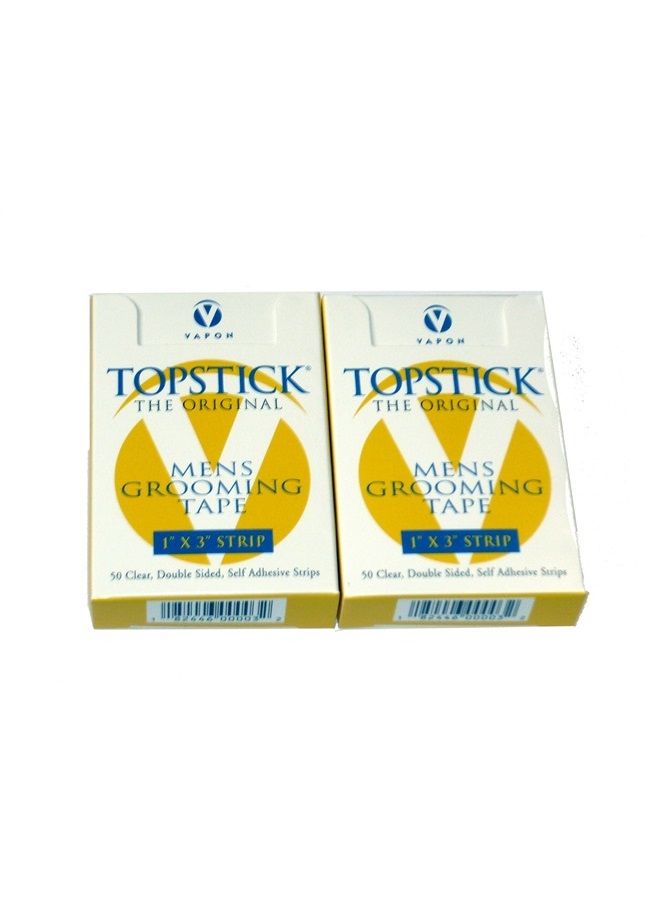 T150 2 Boxes Of 50 1x3" strips Topstick Toupee Tape 1" x 3" WIDE STRIPS