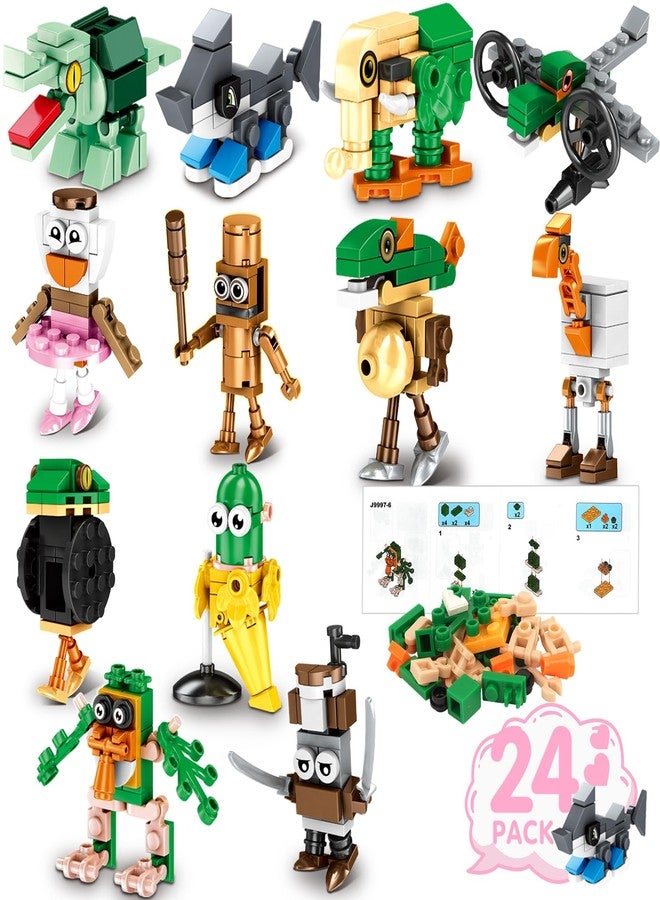 BLSFXROE 24 PCS Easter Italian Brainrot Building Blocks Set for kids, Easter Basket Stuffers,12 Unique Patterns,Fun Mini Building Blocks Toy for Kids Teens Adults - Image 1