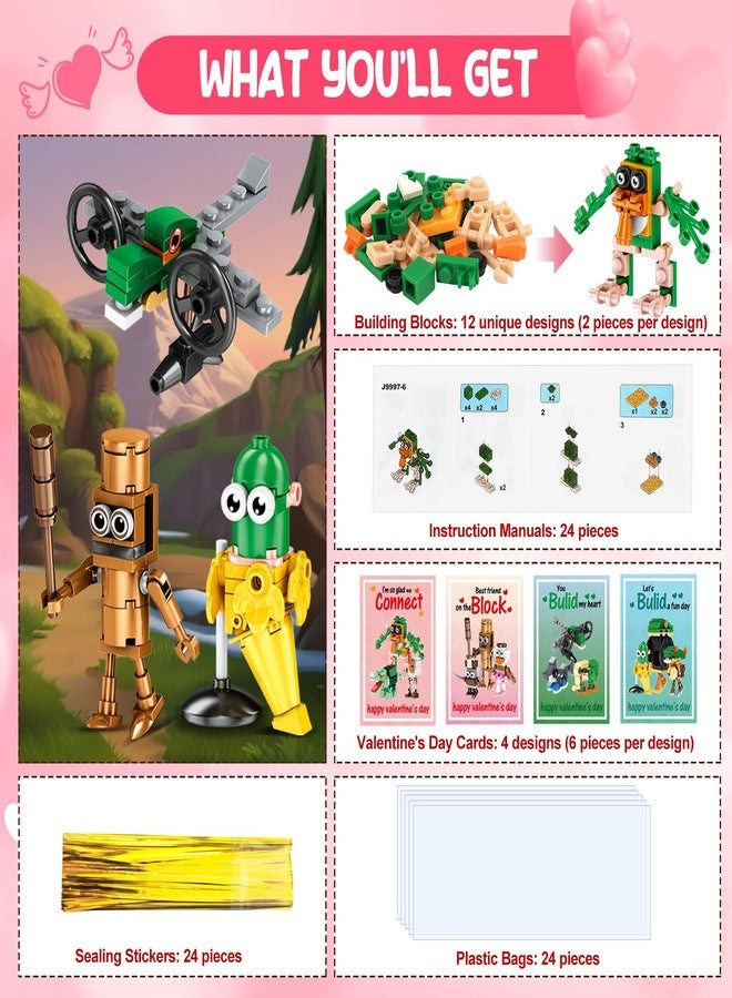 BLSFXROE 24 PCS Easter Italian Brainrot Building Blocks Set for kids, Easter Basket Stuffers,12 Unique Patterns,Fun Mini Building Blocks Toy for Kids Teens Adults - Image 3