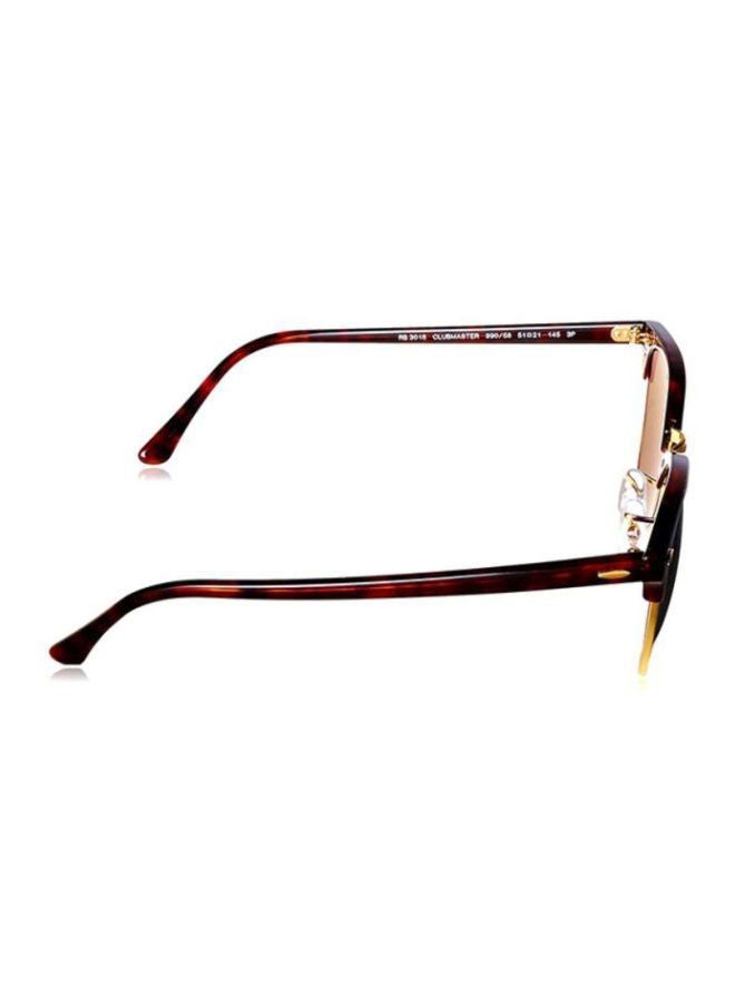 Ray-Ban Men Polarized Clubmaster Sunglasses - 0RB3016990/5851 - Lens Size: 51 mm - Brown - Image 3