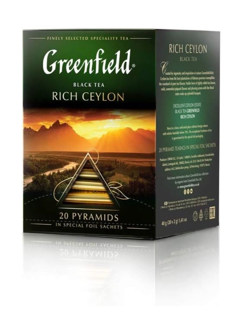 Greenfield Rich Ceylon Black 20 Tea Bags 40 Gm  - Image 5