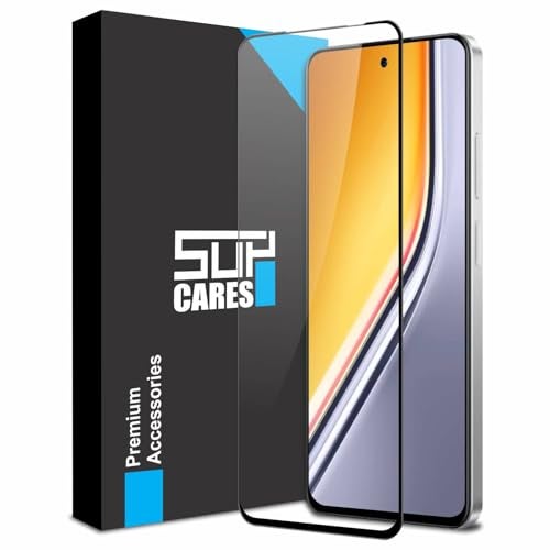 SupCares Tempered Glass for Realme P3X (6.72 Inch) With Installation Kit | Military-Grade Gorilla Screen Protector | Edge to Edge Coverage | Black - Image 1