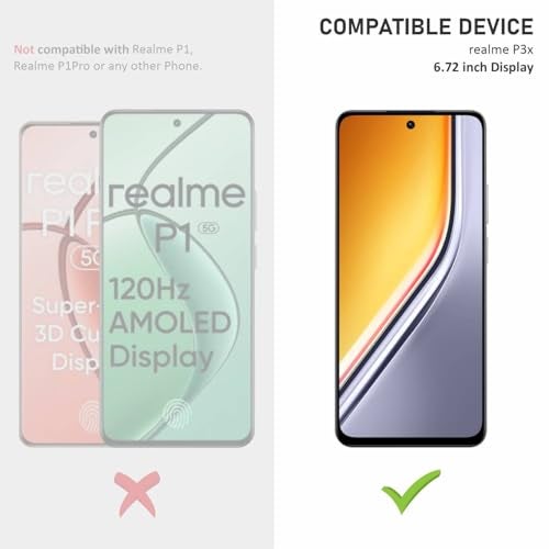 SupCares Tempered Glass for Realme P3X (6.72 Inch) With Installation Kit | Military-Grade Gorilla Screen Protector | Edge to Edge Coverage | Black - Image 2