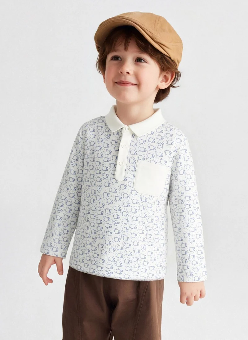 Balabala Toddler Boys Lapel long sleeve T-shirt