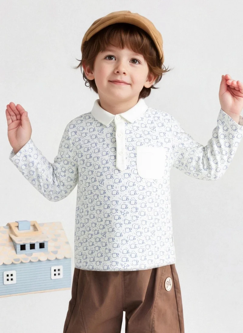 Balabala Toddler Boys Lapel long sleeve T-shirt