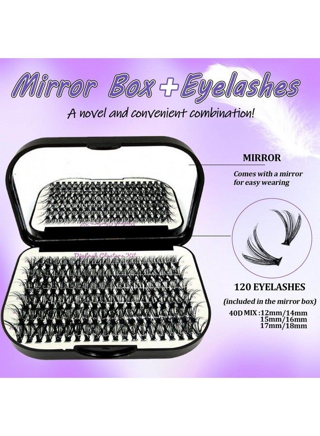 DNSGOOR DIY Lash Extension Kit 840Pcs D Curl Individual Lash Clusters Eyelashes Extension Set with Mirror Lash Storage Box Lash Bond&Seal Glue Remover Tweezers Lash Brush Applicator - Image 4