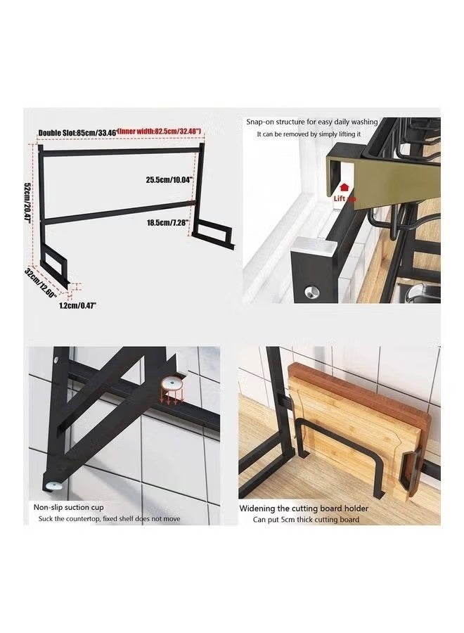 Beauenty Stainless Steel Dish Drying Rack Over Sink Black - Image 5
