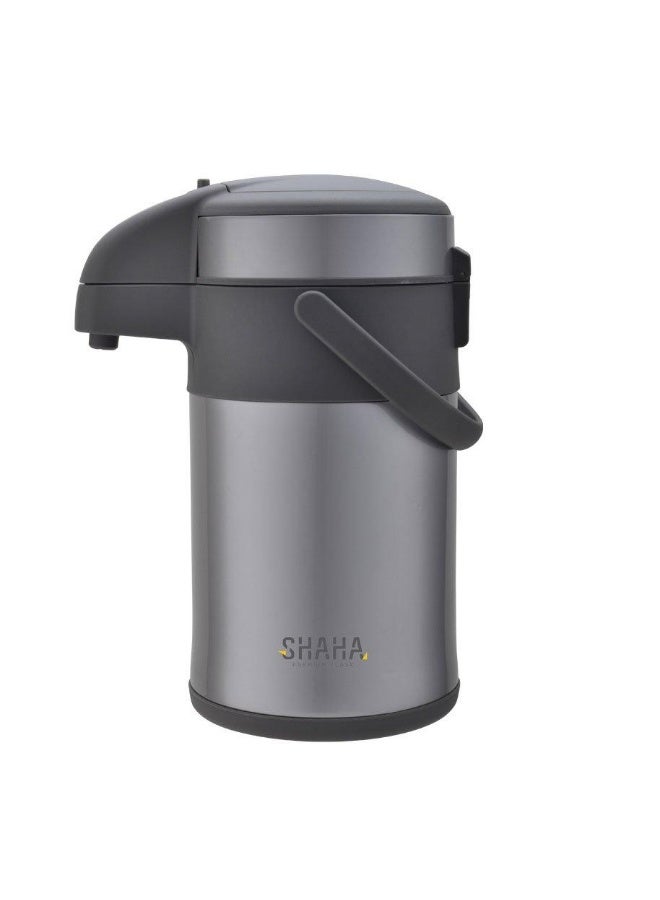 SHAHA ترموس ستانلس ستيل 3 لتر رمادي