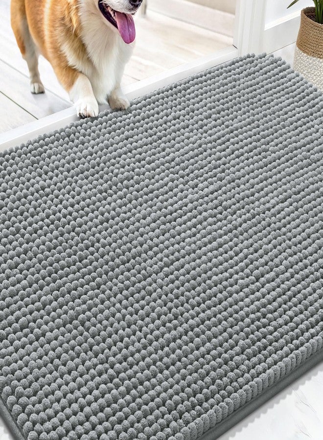 OLANLY Dog Door Mat for Muddy Paws 30x20, Absorbent Chenille Mud Doormat - Image 1