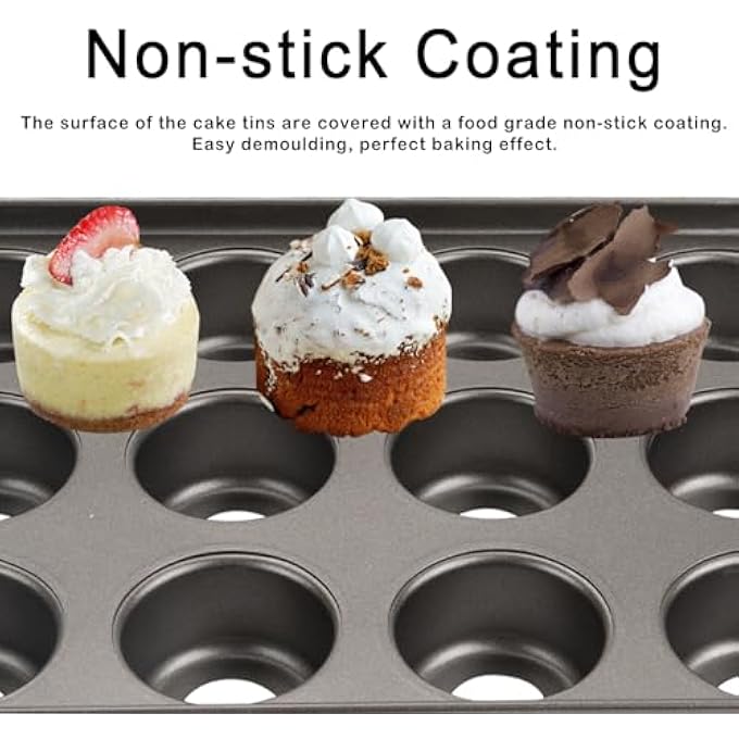 صواني الكعك 12 كوب قوالب كعكة للخبز قالب تشيز كيك صغير مع علبة كب كيك قاعدة قابلة للإزالة صينية الكعك غير اللاصقة قوالب جيلي لطيف تارت كيشي قالب كعكة لعيد ميلاد - Image 5