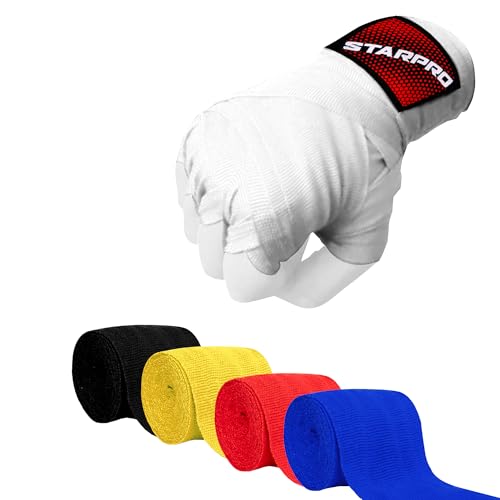Starpro Boxing Hand Wraps 2.5m & 4.5m – Mexican Style Wrist Wraps with Thumb Loop – Elastic Hand Wraps for Boxing Kickboxing MMA for Men & Women - Image 1