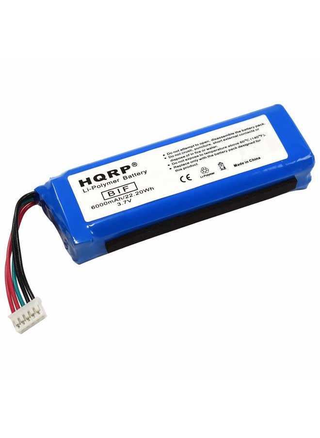 HQRP 6000mAh Battery Compatible with JBL Charge 2+, Charge 2 Plus, Charge 3(2015 Version only), GSP1029102R P763098 Portable Bluetooth Speaker  - Image 1