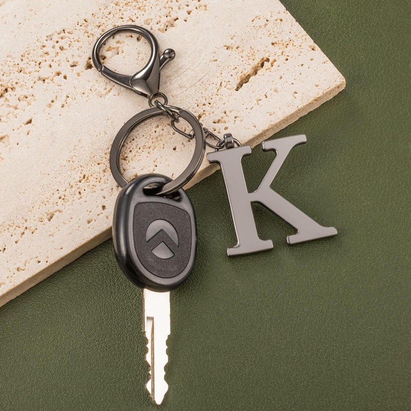LAXPICOL Black Keychain Letter K Keychains for Women Men Bag Charms Purse Charms For Handbags Metal Alphabet Initial Letter Key Ring Keychain - Image 3