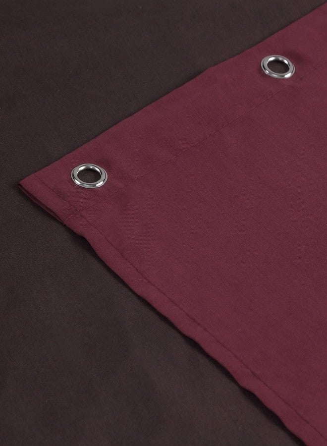MVSUTA Margaret Printed Farmhouse Polyester Red Fabric Chocolate Vintage Burgundy Geometric Brown Contemporary Waterproof Shower Curtain for Bathroom,72" W x 72" H - Image 5