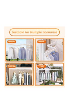 Generic Clothes Drying Rack, Laundry Clothes Drying Rack Wall Mounted, Space Saving Wall Mounted Clothes Drying Rack, Retractable, Foldable (3-fold), Gray Clothes Drying Rack (Ring)  - Image 5