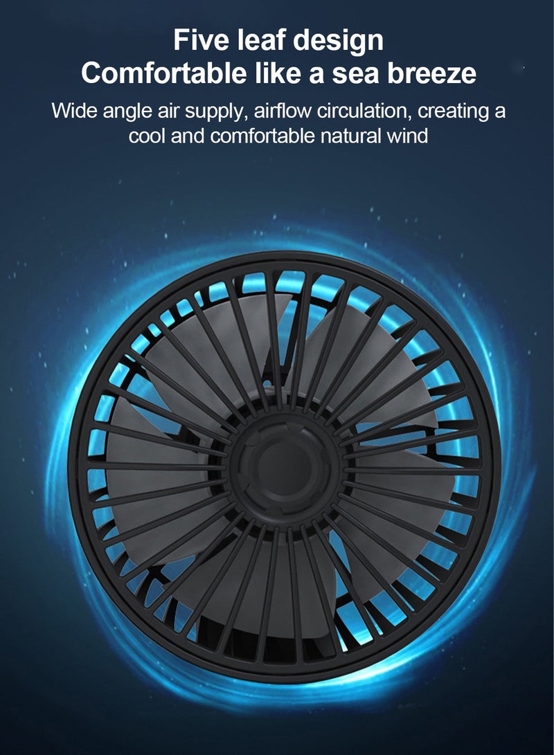 Sharpdo 360 Degree Rotation Dual Head Car Fan USB Strong Silent Electric Fan - Image 2